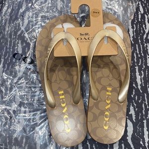 BN Coach Khaki Flip Flops *Authentic*